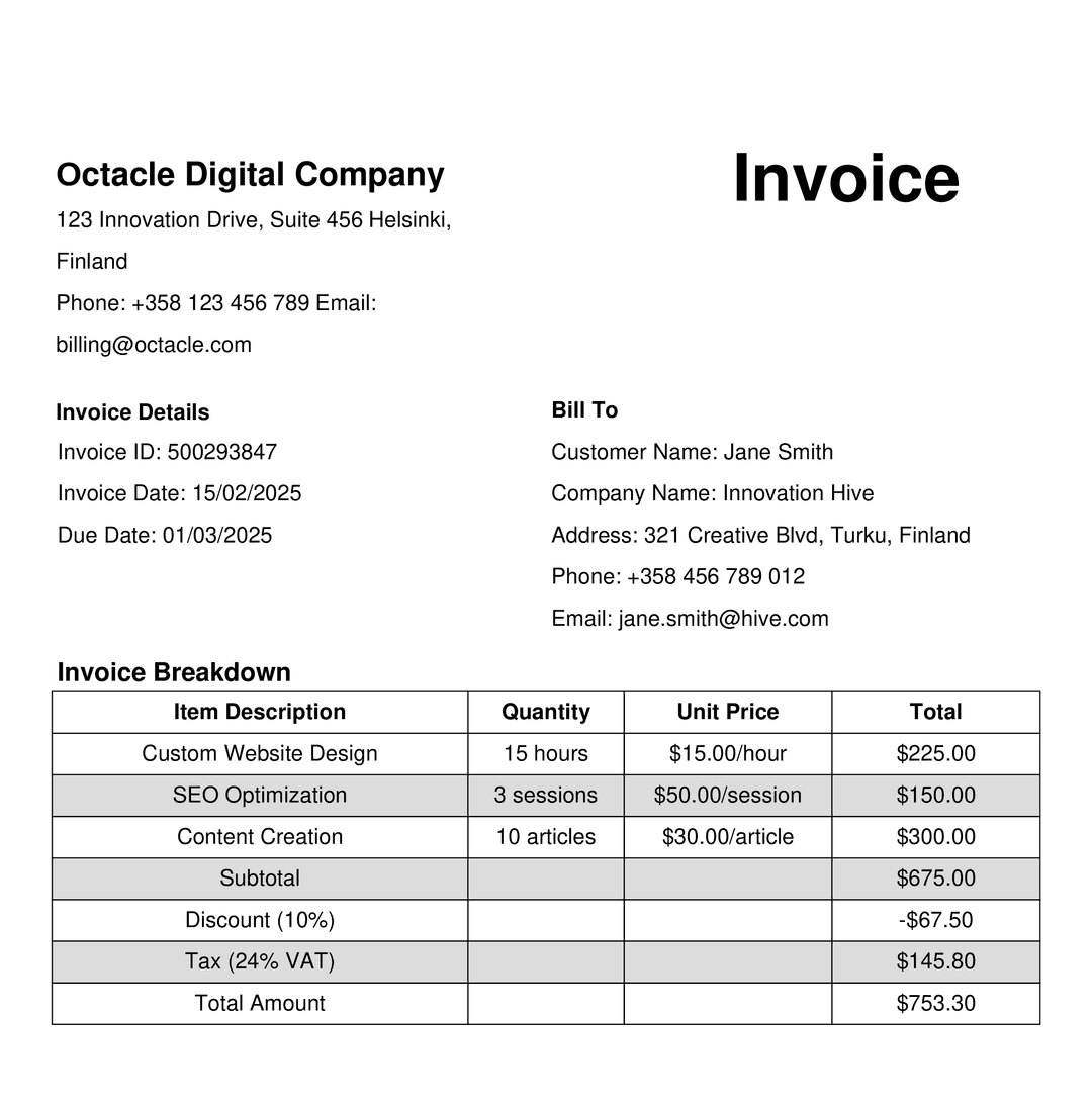 Illustration of a document being imported into OctacleAI